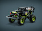 Ein schwarzer LEGO Technic Monstertruck namens Grave Digger.