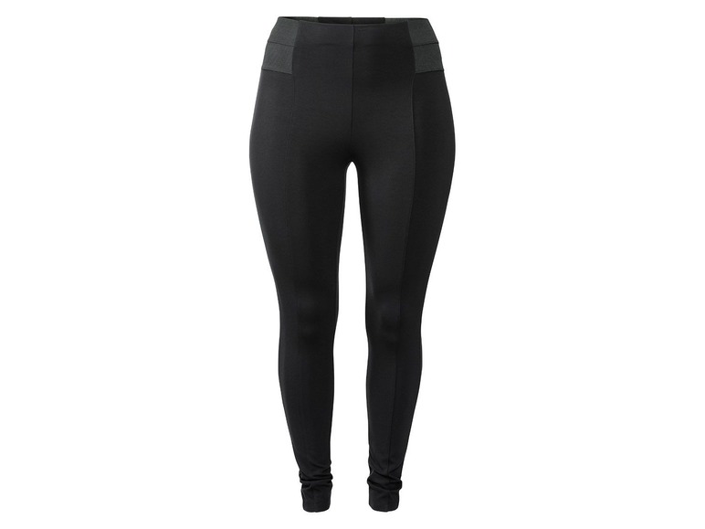 Schwarze Leggings mit hohem Bund.