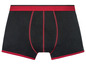 Schwarze Boxershorts mit roten Details.