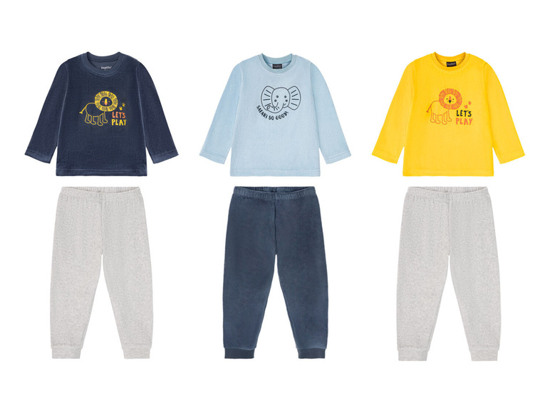 Gehe zu Vollbildansicht: lupilu® Kleinkinder Jungen Pyjama Nicki, aus weicher Nicki-Qualität - Bild 1