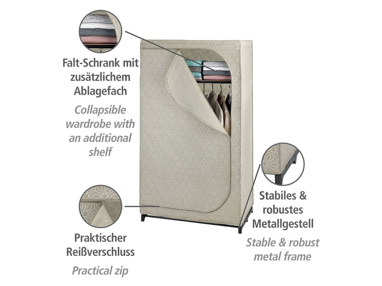 Gehe zu Vollbildansicht: Wenko Kleiderschrank »Balance«, mit Kleiderstange, Metallgestell, aus Vlies - Bild 12