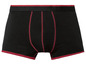 Schwarze Boxershorts mit rotem Saum.