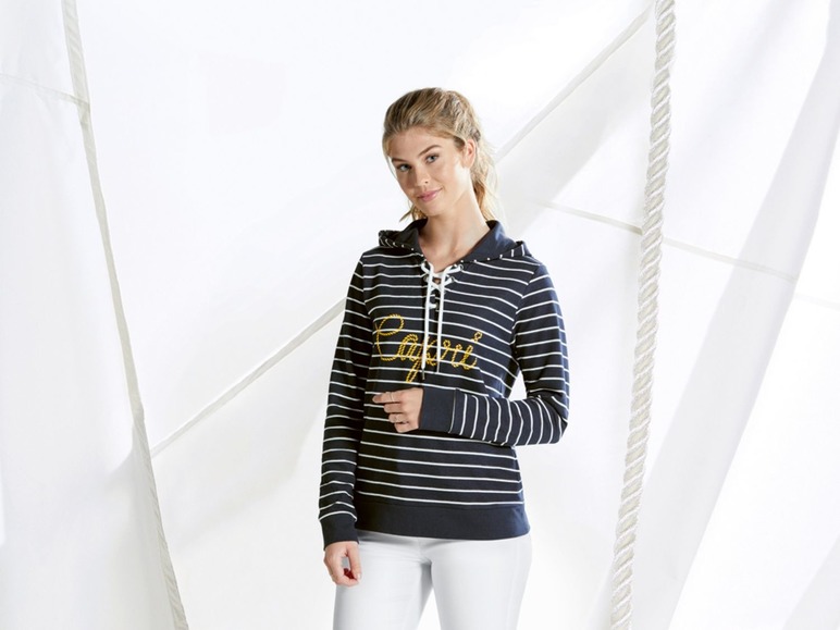 Gehe zu Vollbildansicht: ESMARA® Sweatpullover Damen, mit gefütterter Kapuze, mit Baumwolle - Bild 3