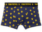 Blaue Boxershorts mit gelben Pfotenabdrücken und Paw Patrol Logo.