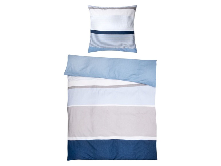 Gehe zu Vollbildansicht: Castell Biber Bettwäsche Stripes Azurblau - Bild 2
