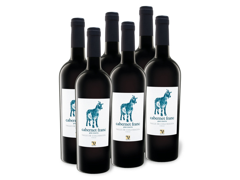 Gehe zu Vollbildansicht: 6 x 0,75-l-Flasche Weinpaket VIAJERO Cabernet Franc Gran Reserva Valle de Colchagua trocken, Rotwein - Bild 1