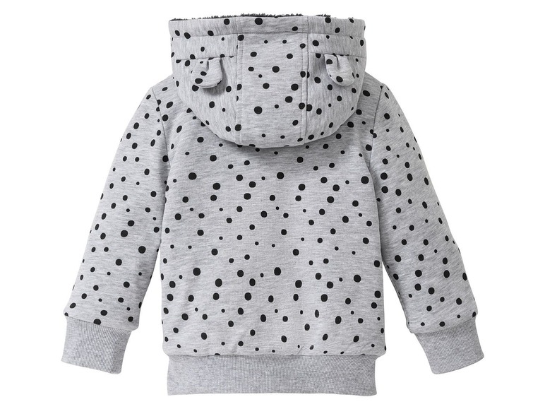 Gehe zu Vollbildansicht: LUPILU® Kleinkinder Sweatjacke Mädchen, mit Fleece gefüttert, Kapuze mit Öhrchen - Bild 7