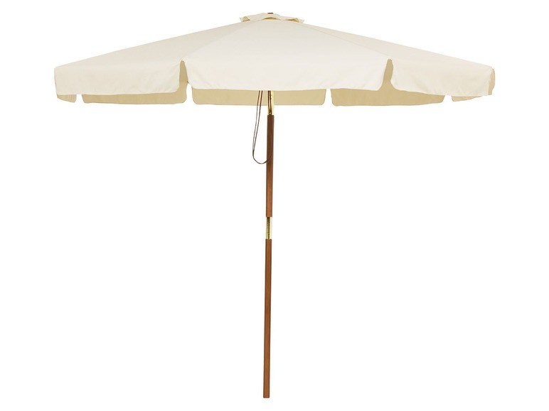 Gehe zu Vollbildansicht: FLORABEST Sonnenschirm, 300 cm Durchmesser, UV-Schutz, mit Schirmklappe, aus Buchenholz - Bild 1