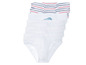 Weiße Unterhosen mit Streifen- und Autodruck.