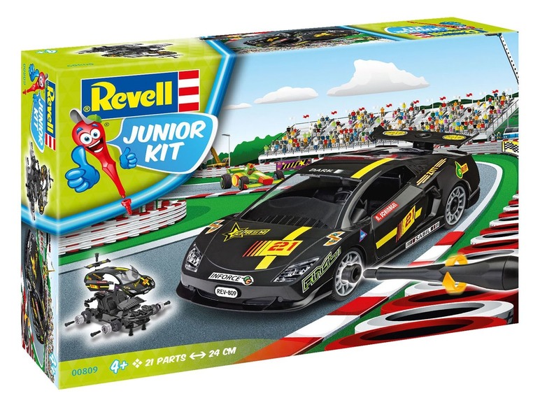 Gehe zu Vollbildansicht: Revell Junior Kit Modellbausatz Rennwagen, Maßstab 1:20, schwarz, ab 4 Jahren - Bild 10