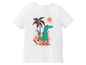Weißes T-Shirt mit einem Krokodil, einer Palme und dem Text 'Ready for the beach'.