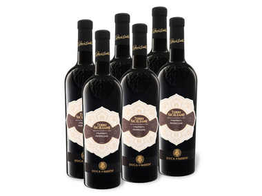 6 x 0,75-l-Flasche Weinpaket Duca di Sasseta Frappato Perricone IGT halbtrocken, Rotwein