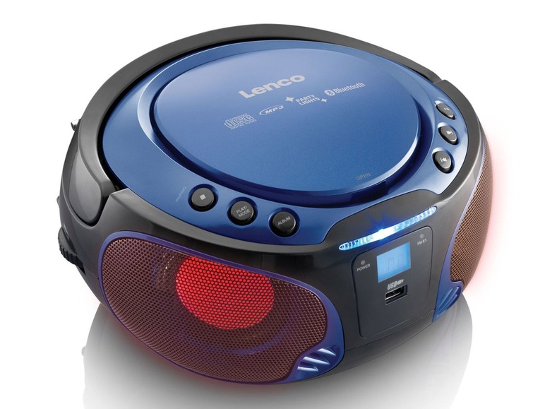 Gehe zu Vollbildansicht: Lenco SCD-550 Tragbarer CD-Radiorekorder mit MP3, USB, Bluetooth und Lichteffekten - Bild 11