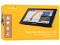 Eine Box mit einem Garmin DriveSmart 60 Navigationssystem mit lebenslangen Karten und digitalem Verkehrsfunk.