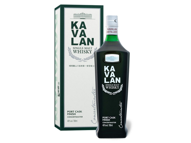 Gehe zu Vollbildansicht: Kavalan Concertmaster Single Malt Whisky Port Cask Finish mit Geschenkbox 40% Vol - Bild 1