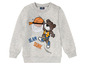 Ein graues Sweatshirt mit einem Basketball spielenden Bären und dem Schriftzug 'Slam Dunk'.
