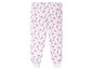 Weiße Pyjamahose mit rosa Flamingo-Muster.