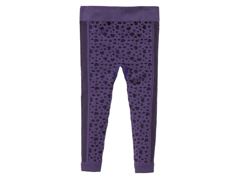 Lila Leggings mit Herzchenmuster
