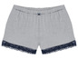 Gestreifter Pyjama-Short mit Spitze.