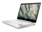 Ein silbernes HP Chromebook mit offenem Bildschirm, das Google Maps zeigt.