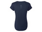 Ein dunkelblaues T-Shirt mit kurzen Ärmeln für Damen.