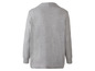 Grauer Strickpullover mit langen Ärmeln.