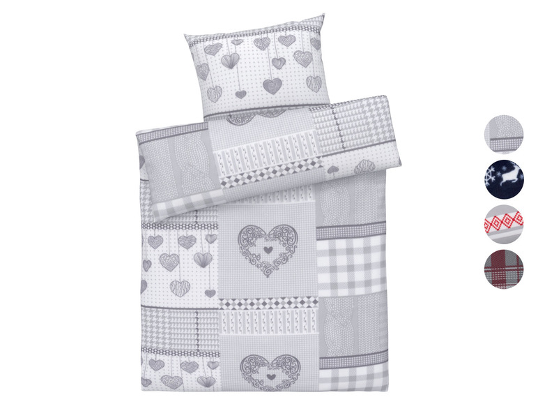 Bettwäsche mit Patchwork-Muster und Herzen