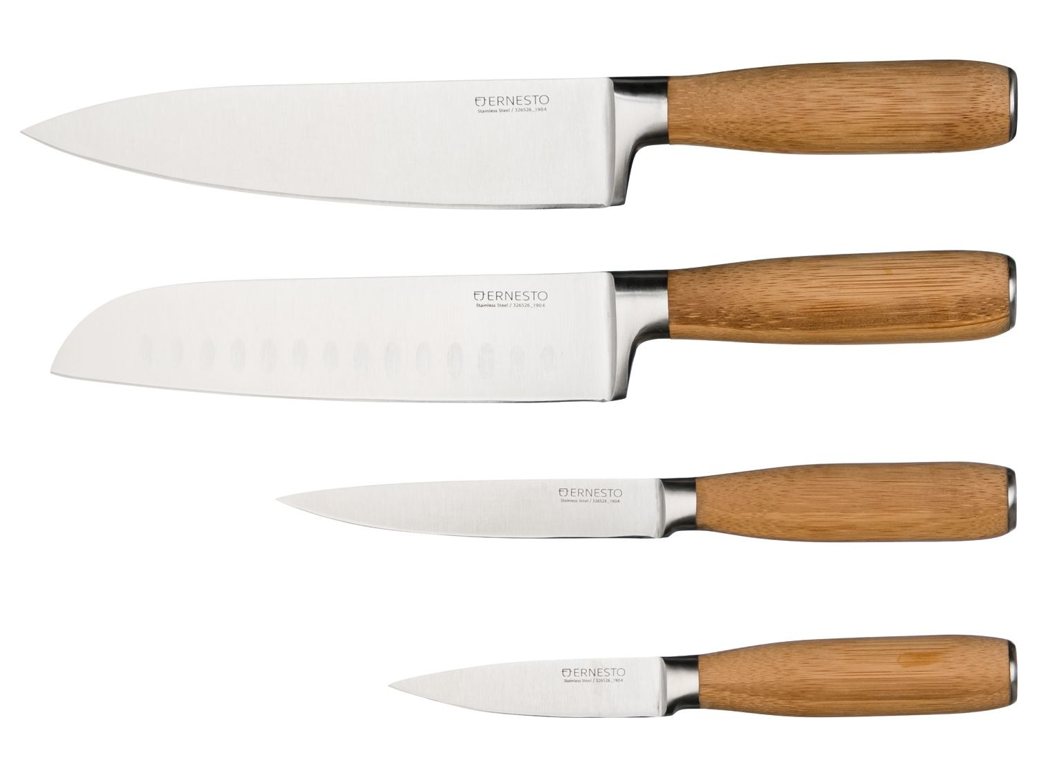 ERNESTO® Messer, mit Edelstahl-Klinge, Bambus- oder Edelstahlgriff