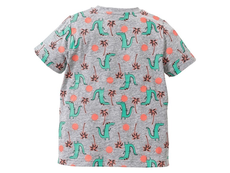 Gehe zu Vollbildansicht: LUPILU® Kleinkinder T-Shirt Jungen, 2 Stück, eins mit Krokodil-Print, aus reiner Baumwolle - Bild 5