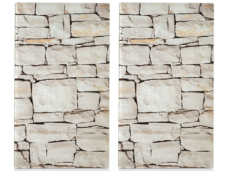 Gehe zu Vollbildansicht: Zeller Herdabdeck-/Schneideplatten Stone, 2-er Set - Bild 1
