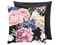Kissenbezug mit Blumenmuster, inklusive schwarzem Samtkissen.