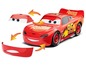 Ein rotes Lightning McQueen Spielzeugauto mit austauschbaren Teilen.