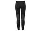 Schwarze Leggings mit Mesh-Einsätzen zum Sport.