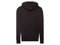 Schwarzer Hoodie mit Kapuze.