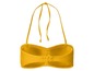 Gelber Bikini-Bandeau mit verstellbaren Trägern.