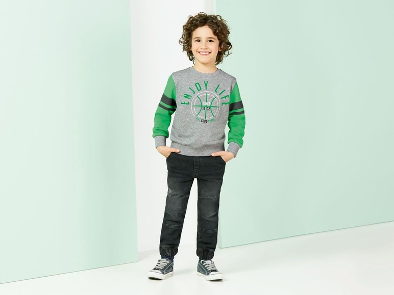 Gehe zu Vollbildansicht: LUPILU® Kleinkinder Sweatshirt Jungen, 2 Stück, Schulterknöpfung bis 86/92, mit Baumwolle - Bild 6