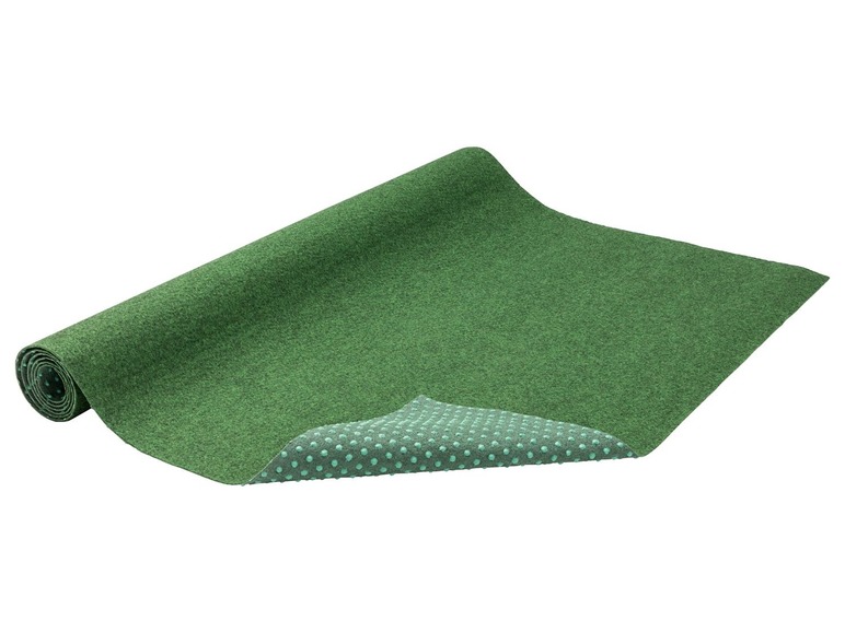 Rolle künstlicher Rasen mit rutschfester Unterseite.