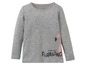 Graues Langarmshirt für Kinder mit Flamingo-Druck und dem Text 'You look totally flamazing'.