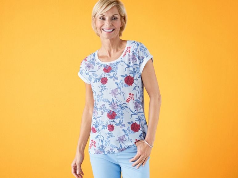 Gehe zu Vollbildansicht: ESMARA® Blusenshirt Damen, mit Ärmeln in Krempeloptik, aus Viskose-Qualität - Bild 3