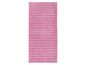 Eine rosa Badematte mit Streifen.
