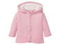 Ein rosa Baby-Hoodie mit Kapuze.