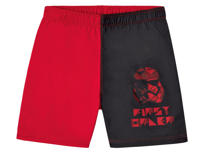 Rote und schwarze Badehose mit Star Wars-Motiv