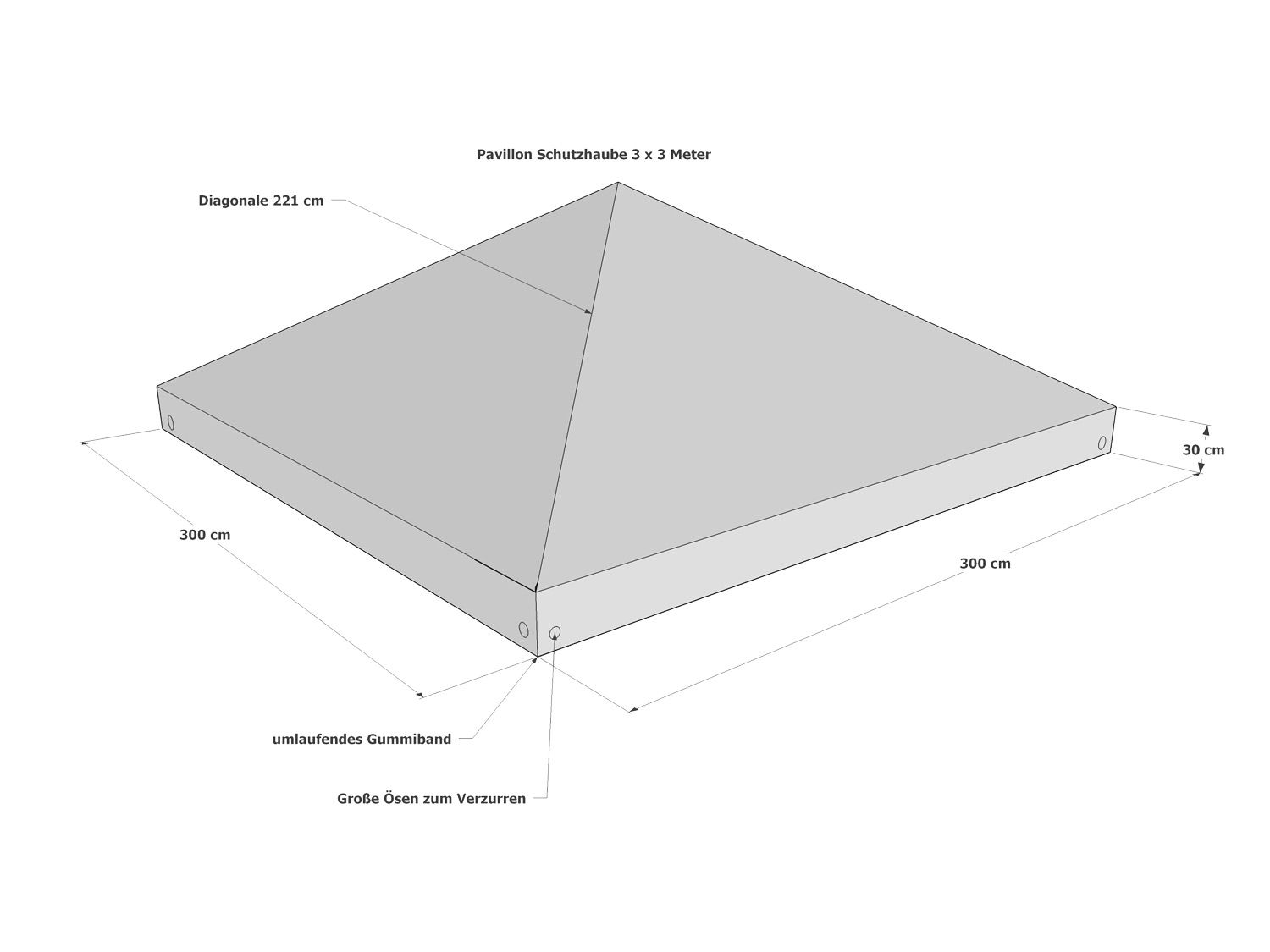 GRASEKAMP Schutzhaube Pavillon (3x3m)""