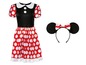 Minnie Mouse Kostüm mit Kleid und Ohrenband.