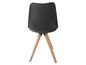 Schwarzer Stuhl mit Holzbeinen