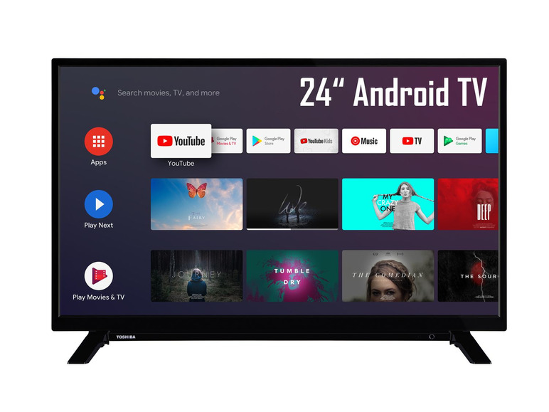 Gehe zu Vollbildansicht: TOSHIBA 24WA2063DAX 24 Zoll Fernseher Android Smart TV, Google Play Store & Google Assistant, HD ready, Bluetooth, Triple Tuner) - Bild 1