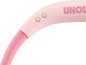 Ein rosa Nackenventilator mit Knöpfen und der Marke Unolife.