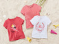 Drei rosa T-Shirts mit Ballerina-Motiven