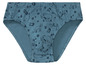 Blaue Unterhose mit Bären- und Fuchs-Motiv.