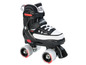 Schwarze und weiße Inline-Skates von Hudora mit roten Akzenten.